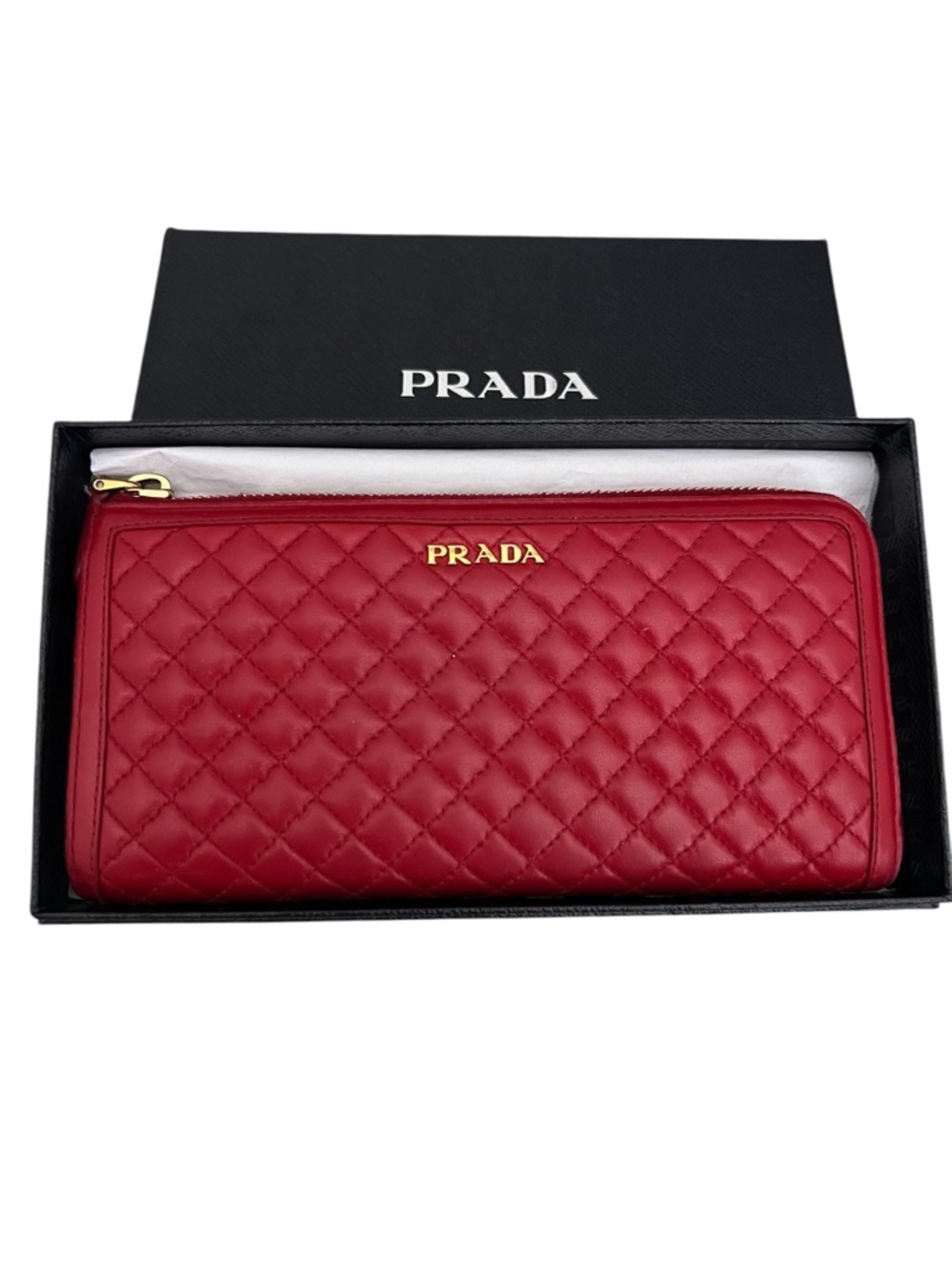 PRADA Quilted Zippy Wallet